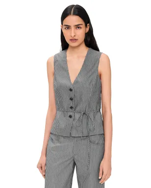 rag & bone Paulette ストライプ ポプリン ベスト Salst 0 - サムネイル1
