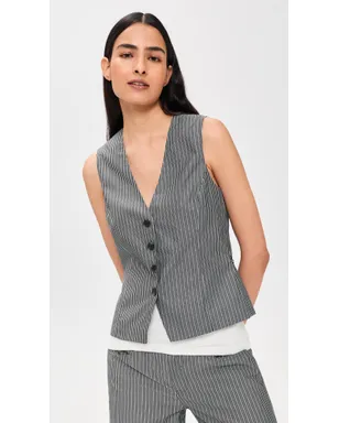rag & bone Paulette ストライプ ポプリン ベスト Salst 0 - サムネイル2