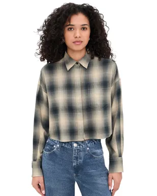 rag & bone Marin クロップド チェック柄 シャツ ネイビー - サムネイル1