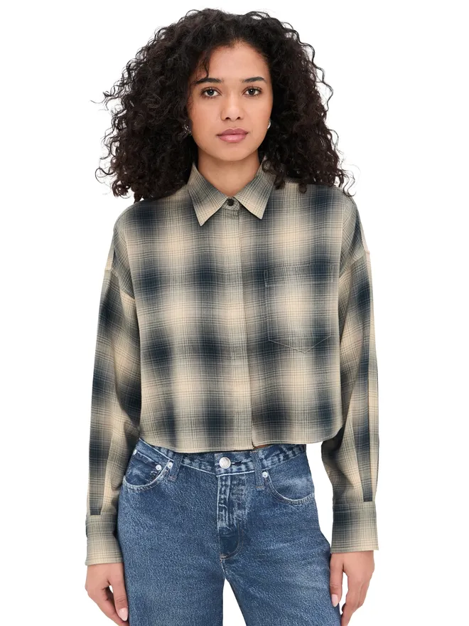 Rag & Bone rag & bone Marin クロップド チェック柄 シャツ ネイビーの商品画像