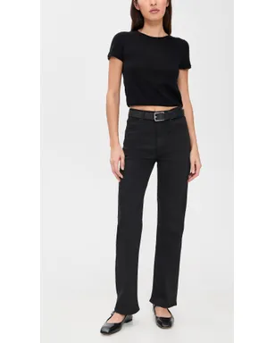 rag & bone Flexi Harlow ミッドライズ アンクルストレート ジーンズ ブラック - サムネイル5