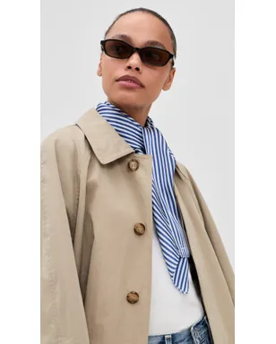 rag & bone ゲイル ストライプ シルク スカーフ ブルー/ホワイト ワンサイズ - サムネイル3