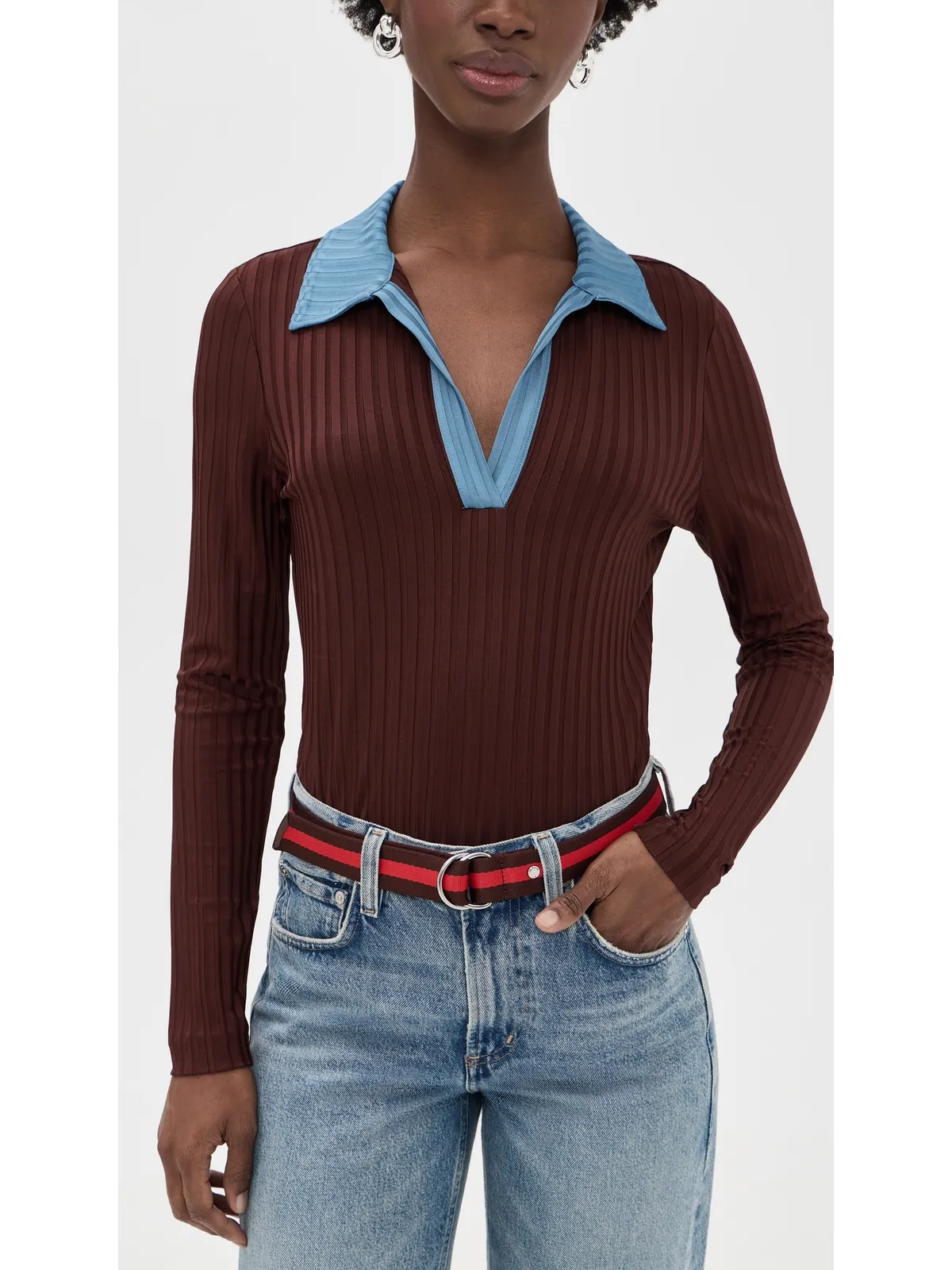rag & bone グレイシー ベルト レッド／バーガンディ ワンサイズ - 画像3
