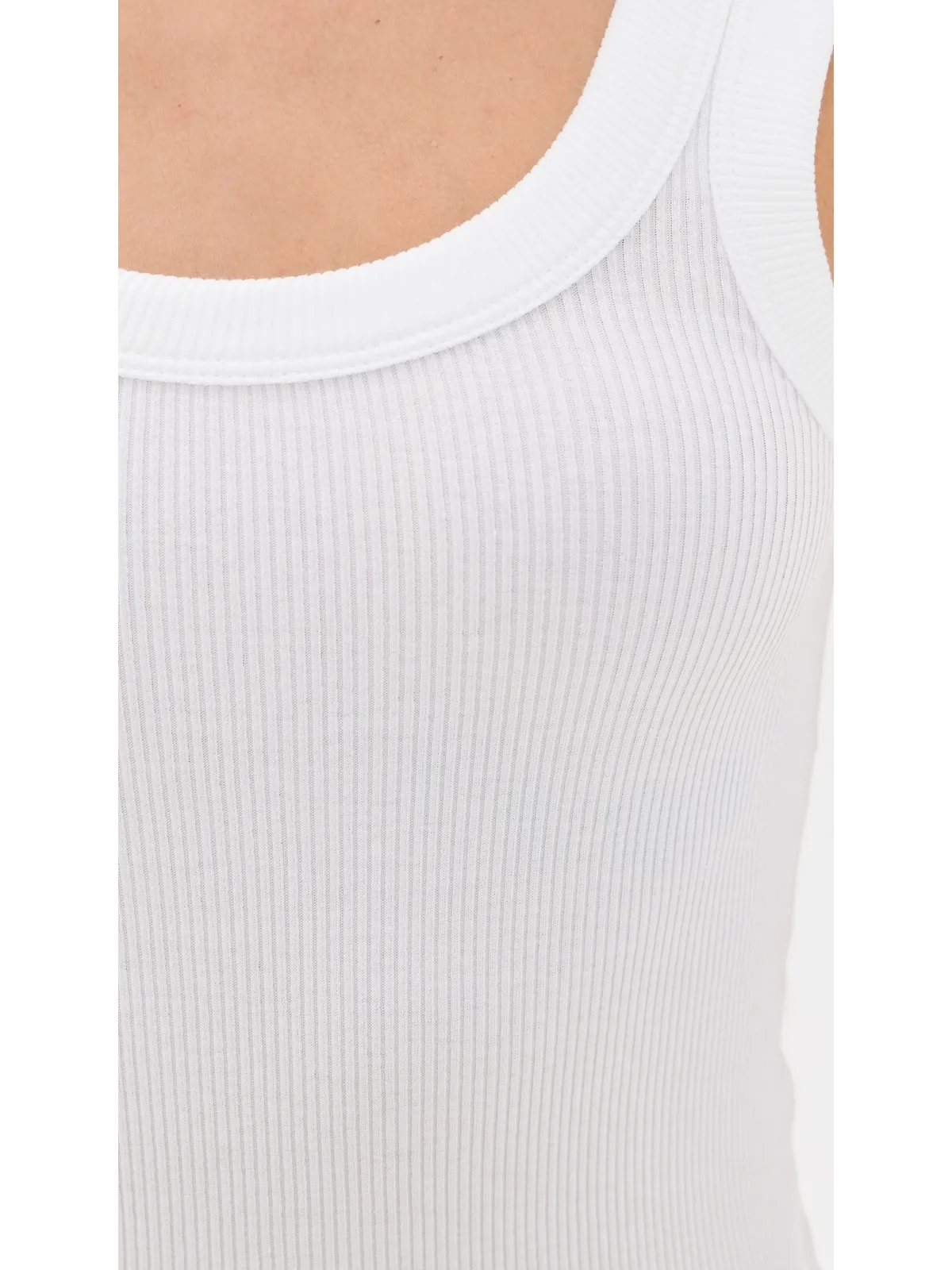 rag & bone エッセンシャル リブ Uネック タンクトップ ホワイト M - 画像6