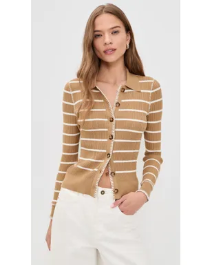 rag & bone Harper ストライプ カーディガン キャメル - サムネイル2