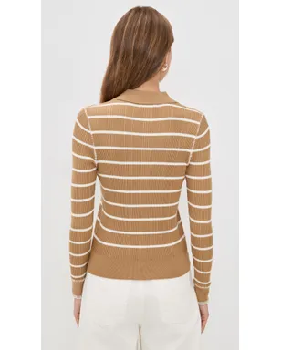 rag & bone Harper ストライプ カーディガン キャメル - サムネイル3