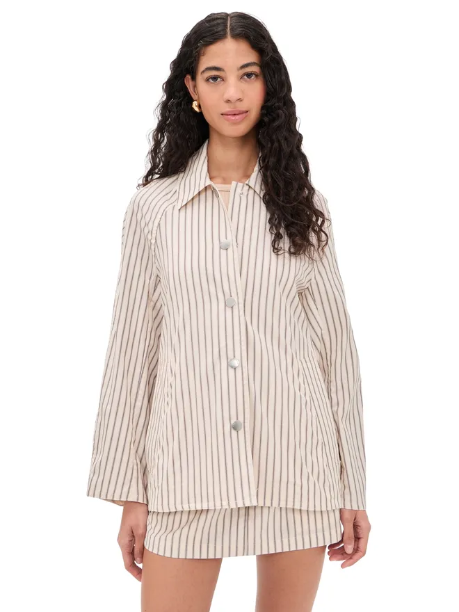 Rag & Bone rag & bone ゲイル ストライプ柄 クロップド トレンチ レッドストライプの商品画像