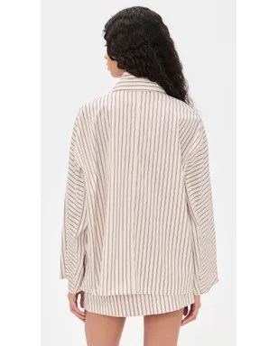 rag & bone ゲイル ストライプ柄 クロップド トレンチ レッドストライプ - サムネイル3