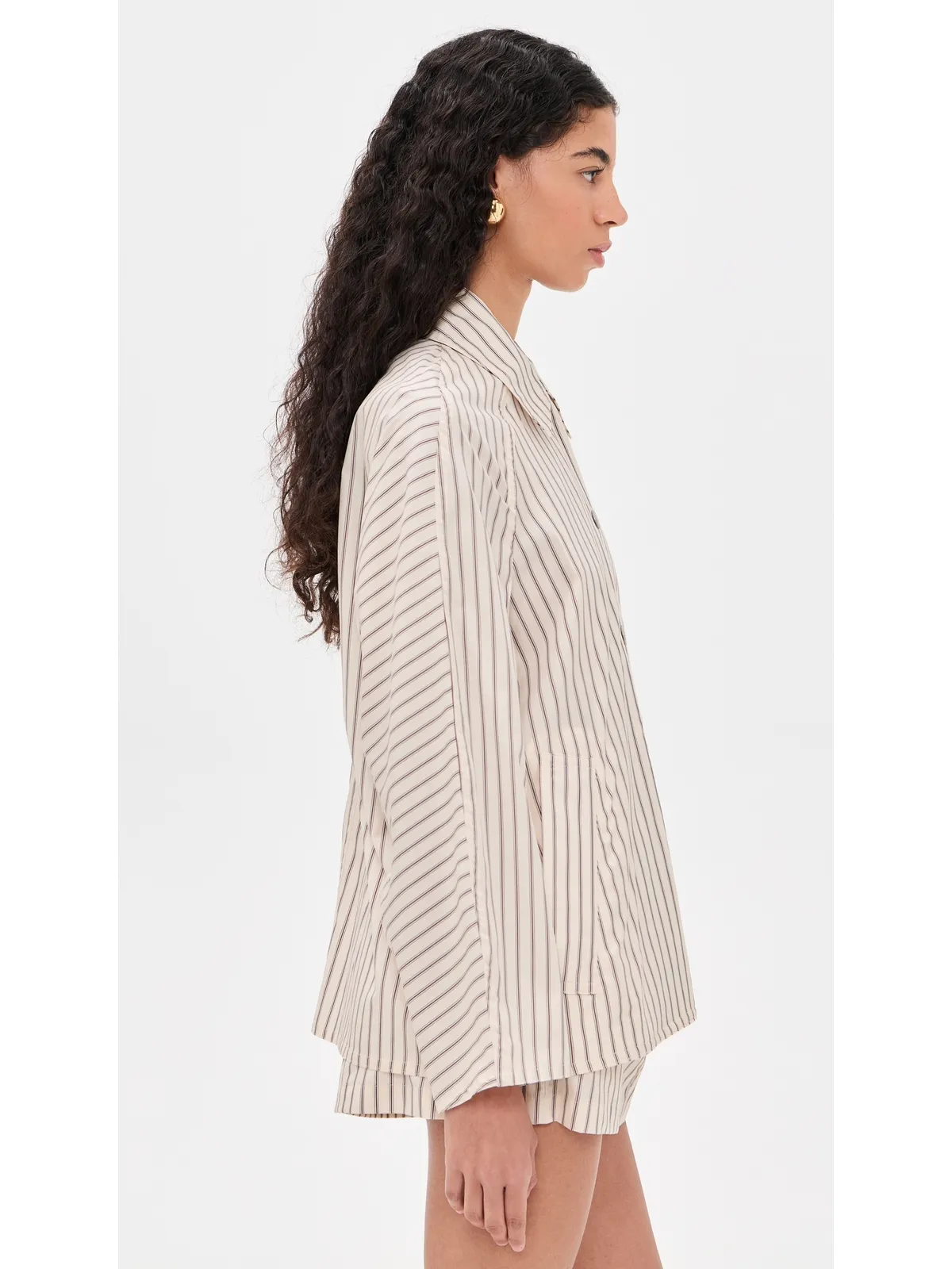rag & bone ゲイル ストライプ柄 クロップド トレンチ レッドストライプ - 画像4
