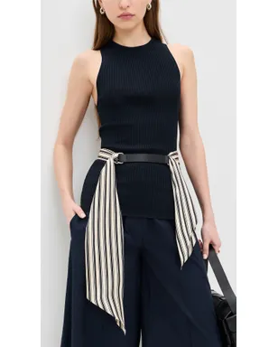 rag & bone ミケーレ スカーフベルト ブラックストライプ - サムネイル3