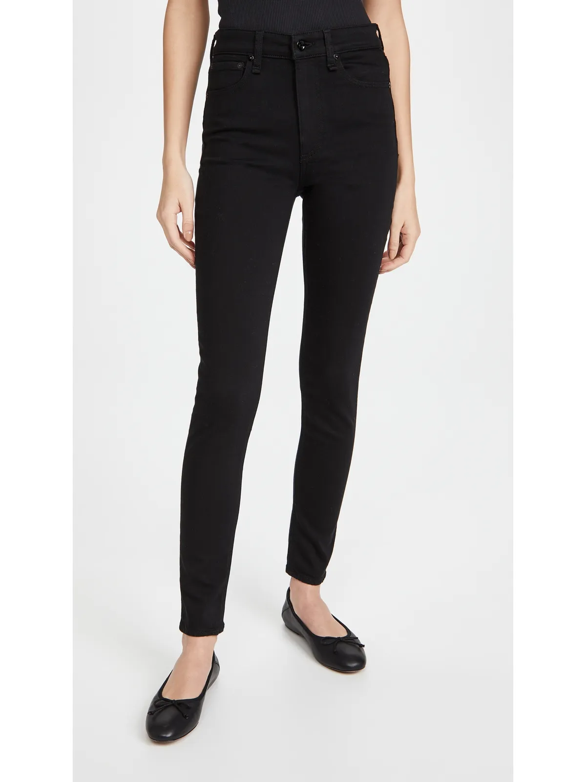 rag & bone Nina ハイライズ スキニージーンズ ブラック 24 - 画像2