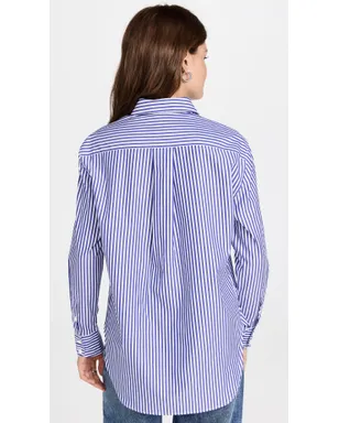 rag & bone ICON Maxine ボタンダウンシャツ ブルーストライプ M - サムネイル3