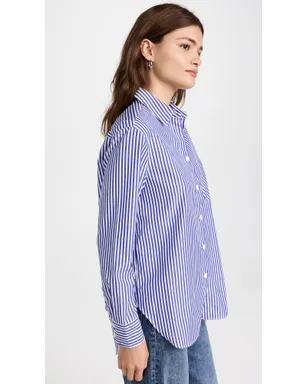 rag & bone ICON Maxine ボタンダウンシャツ ブルーストライプ M - サムネイル4