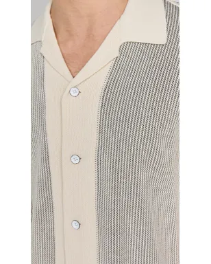 rag & bone ハーヴィー ニットキャンプシャツ アイボリー/ブラック M - サムネイル6