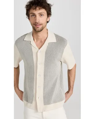rag & bone ハーヴィー ニットキャンプシャツ アイボリー/ブラック M - サムネイル2