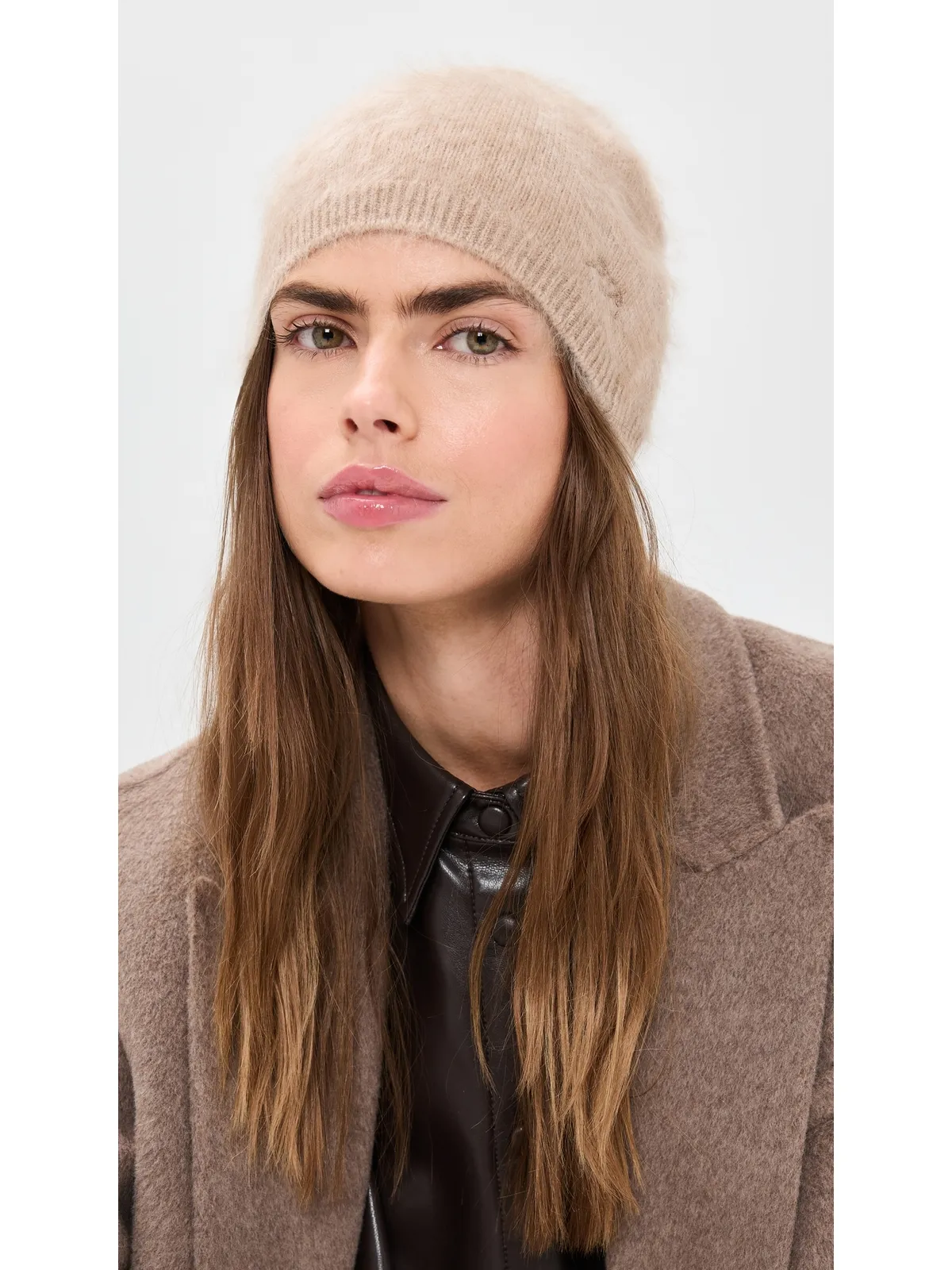 rag & bone Jada ブラッシュドカシミア ビーニー ミンク ワンサイズ - 画像3
