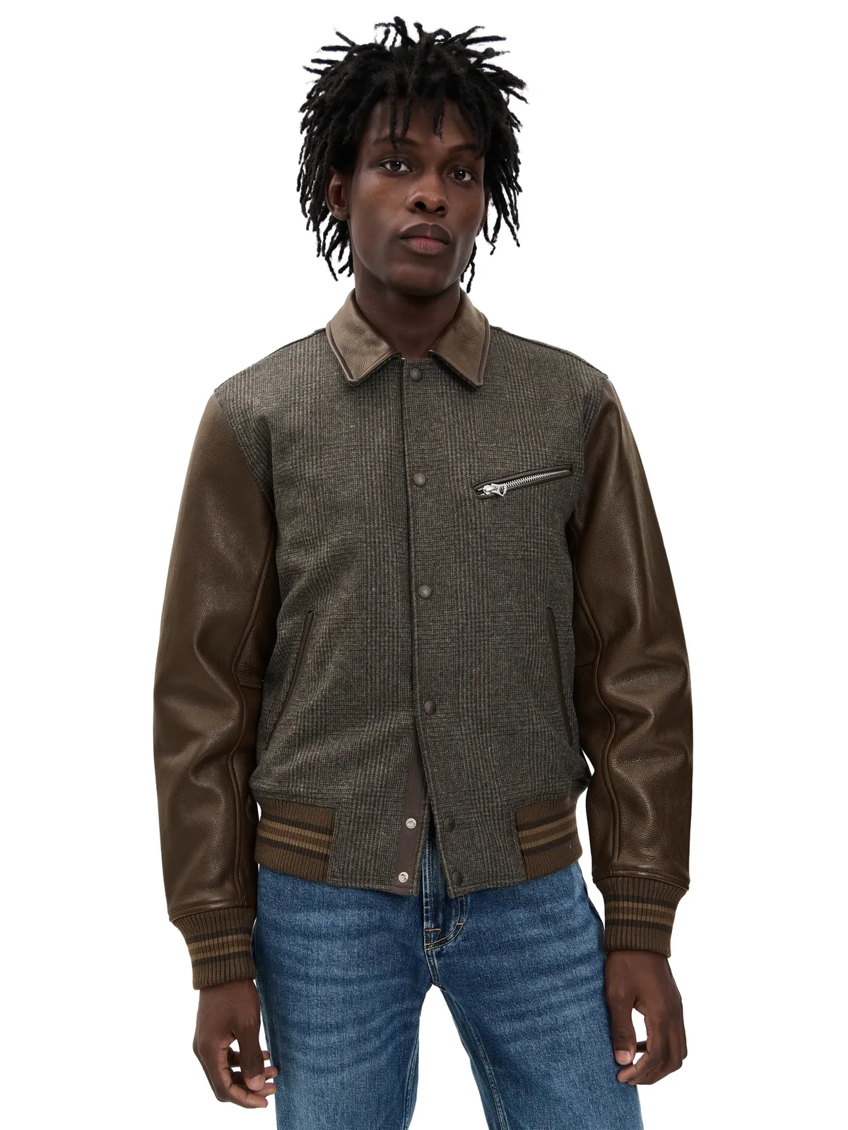 rag & bone ジェレミー ヴァーシティ ジャケット ブラウン - 画像1