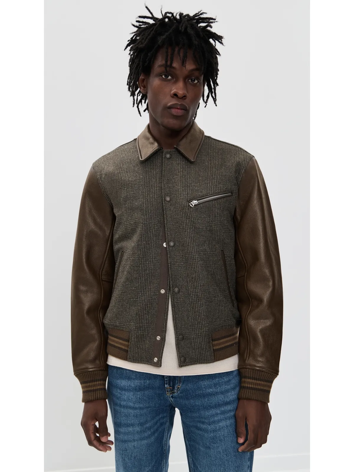 rag & bone ジェレミー ヴァーシティ ジャケット ブラウン - 画像2