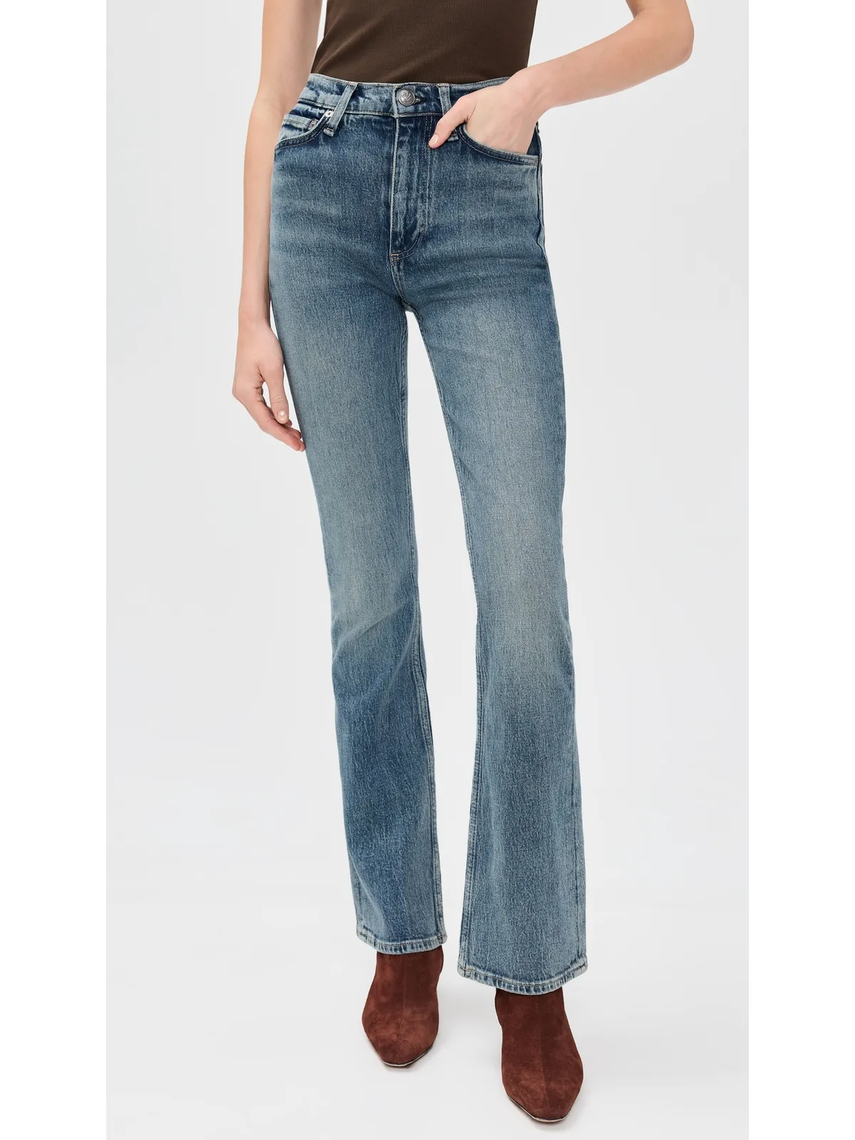 rag & bone ペイトン ハイライズ フルレングス ブーツカット ジーンズ Cswel - 画像2