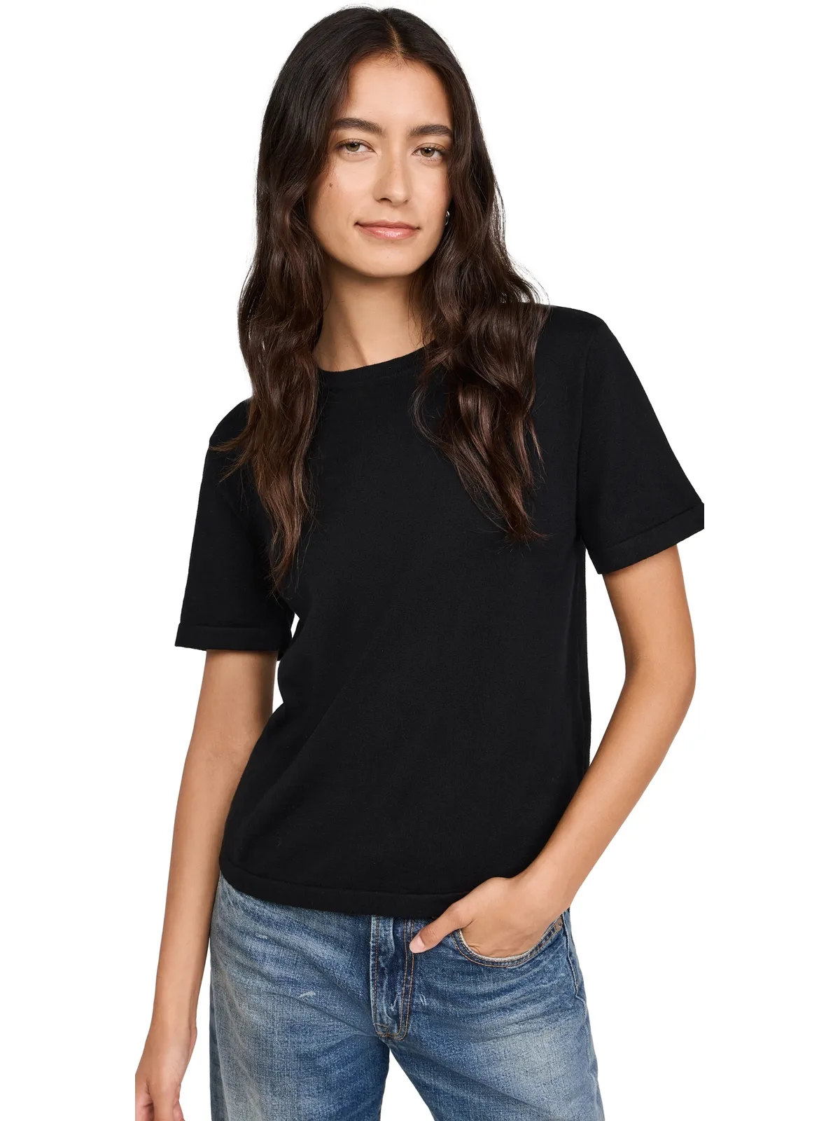 RAILS コットンカシミア混 半袖クルーTシャツ - 画像1