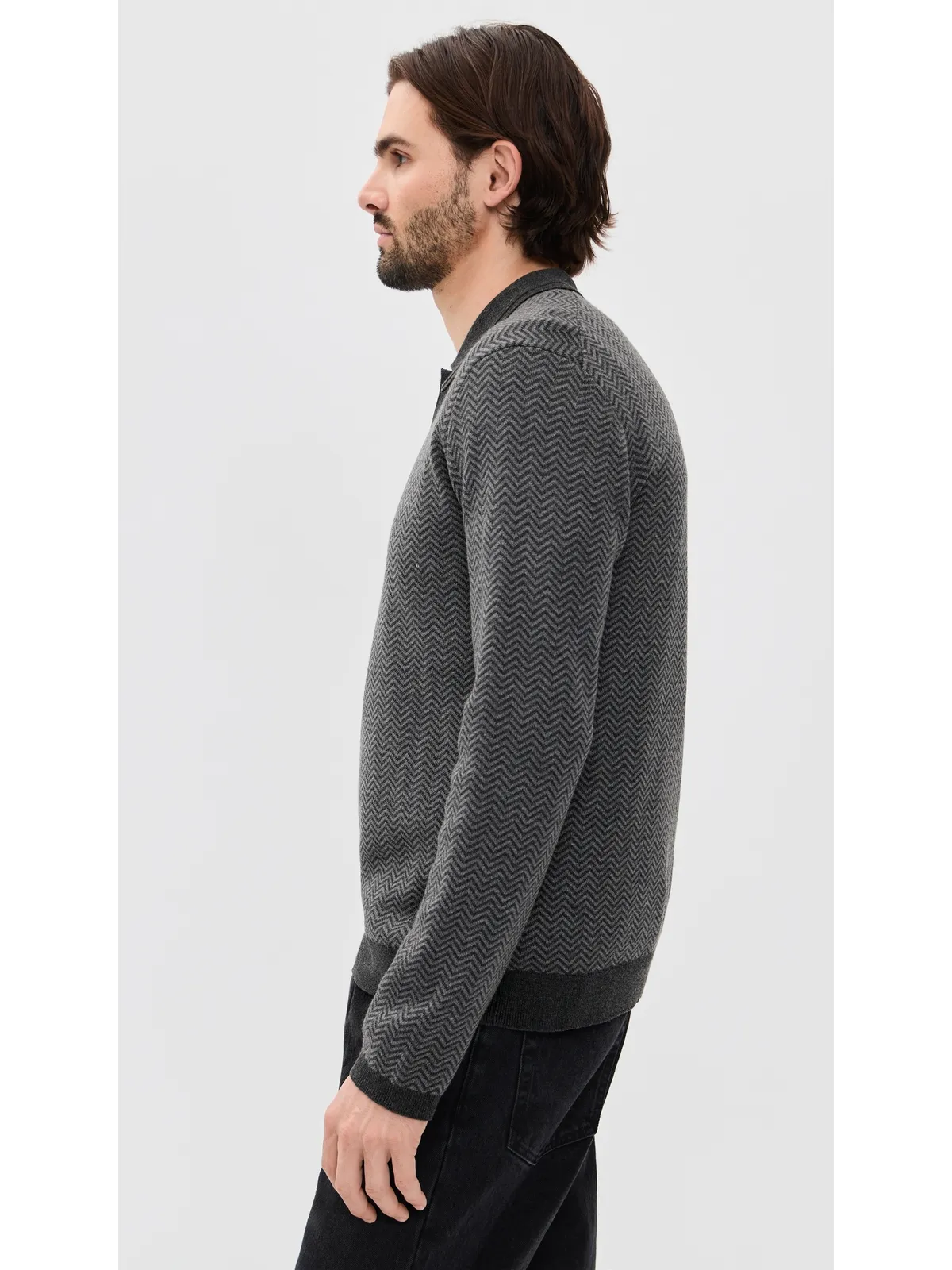 RAILS Herrington Polo Charcoal Herringbone Melange M - 画像4