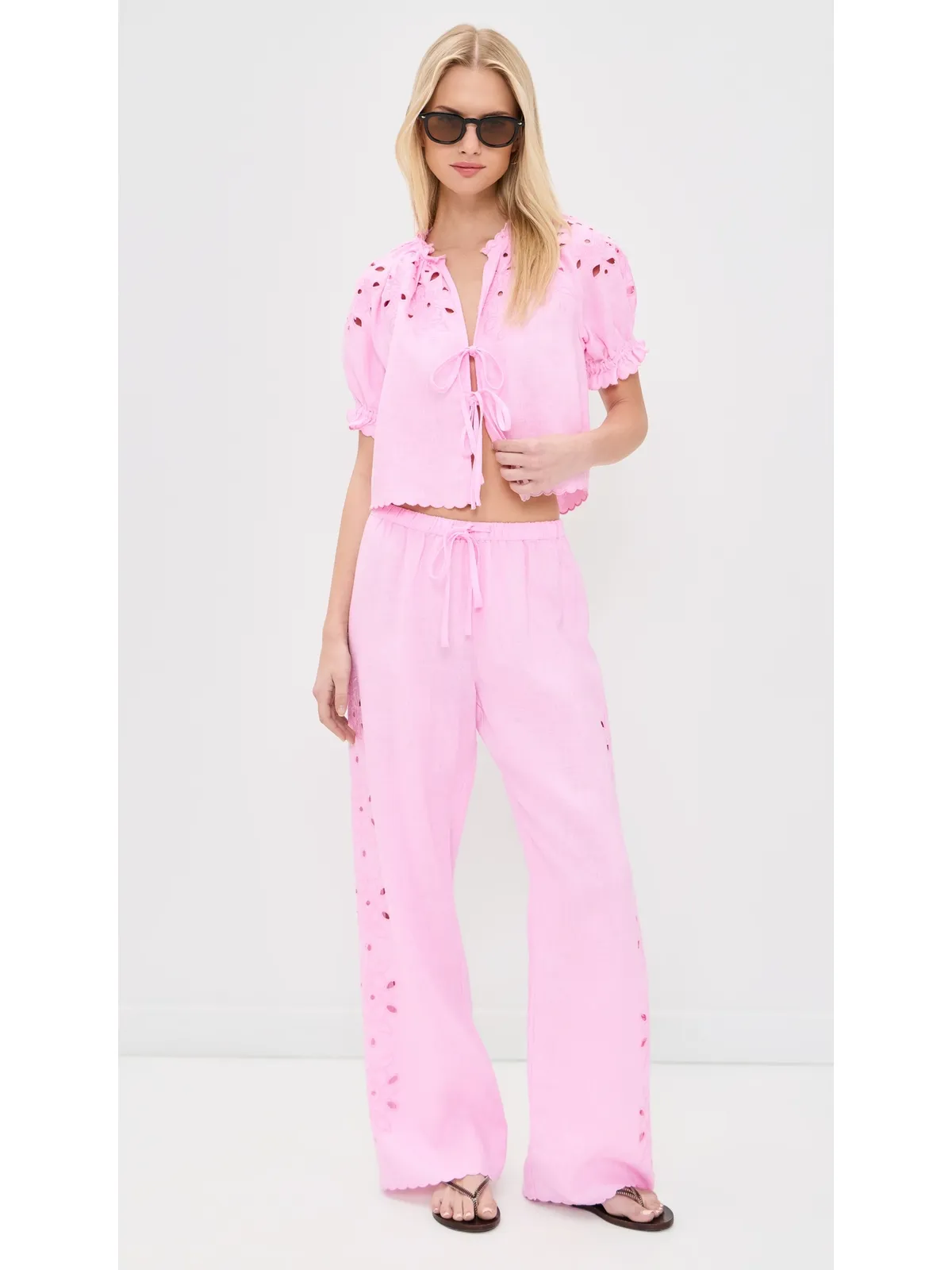 RAILS Mirina Linen Pants Cherry Blossom Eyelet M - 画像5