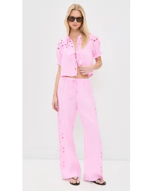 RAILS Mirina Linen Pants Cherry Blossom Eyelet M - サムネイル5