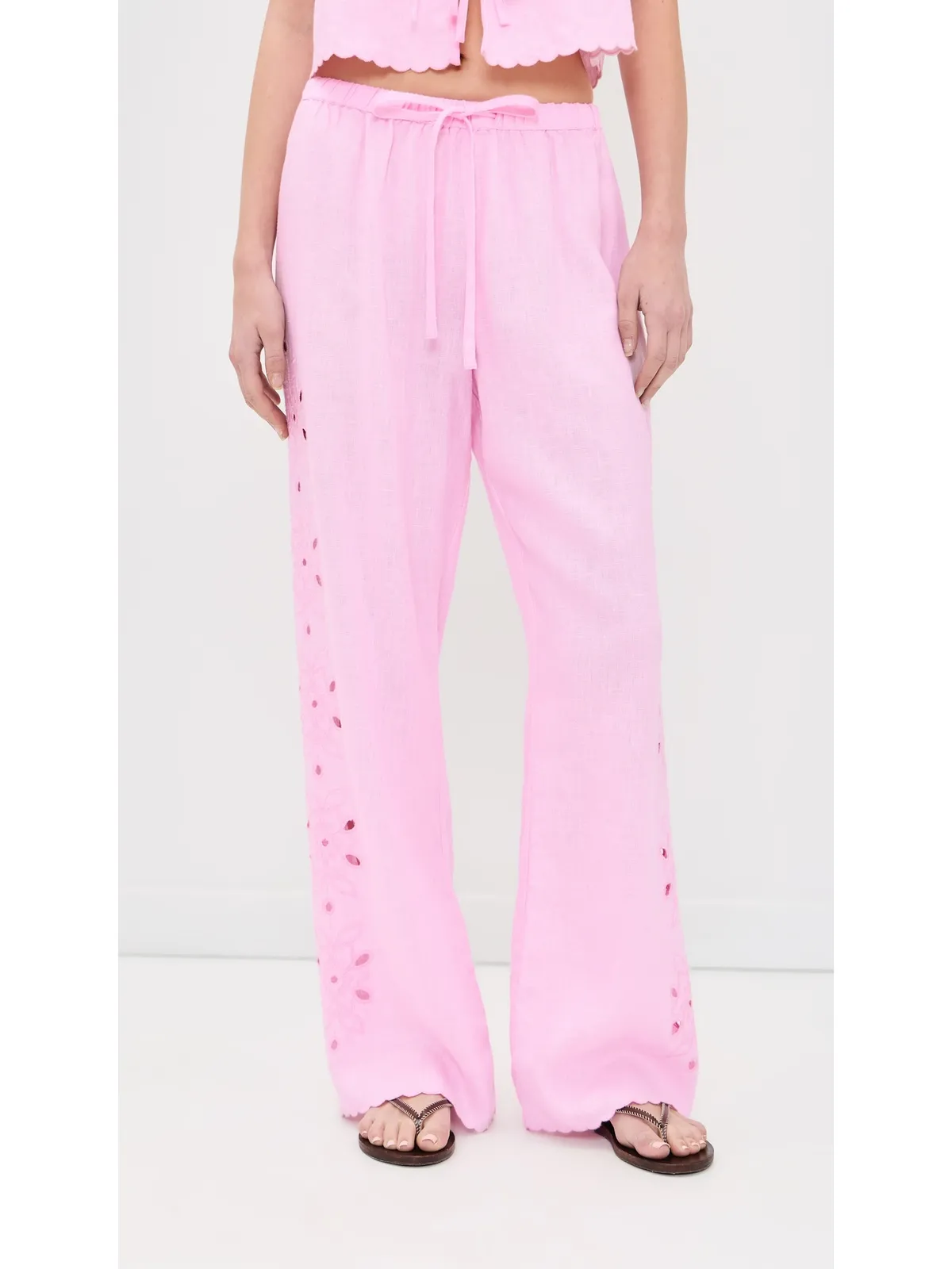 RAILS Mirina Linen Pants Cherry Blossom Eyelet M - 画像2