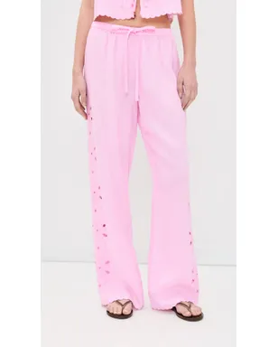 RAILS Mirina Linen Pants Cherry Blossom Eyelet M - サムネイル2