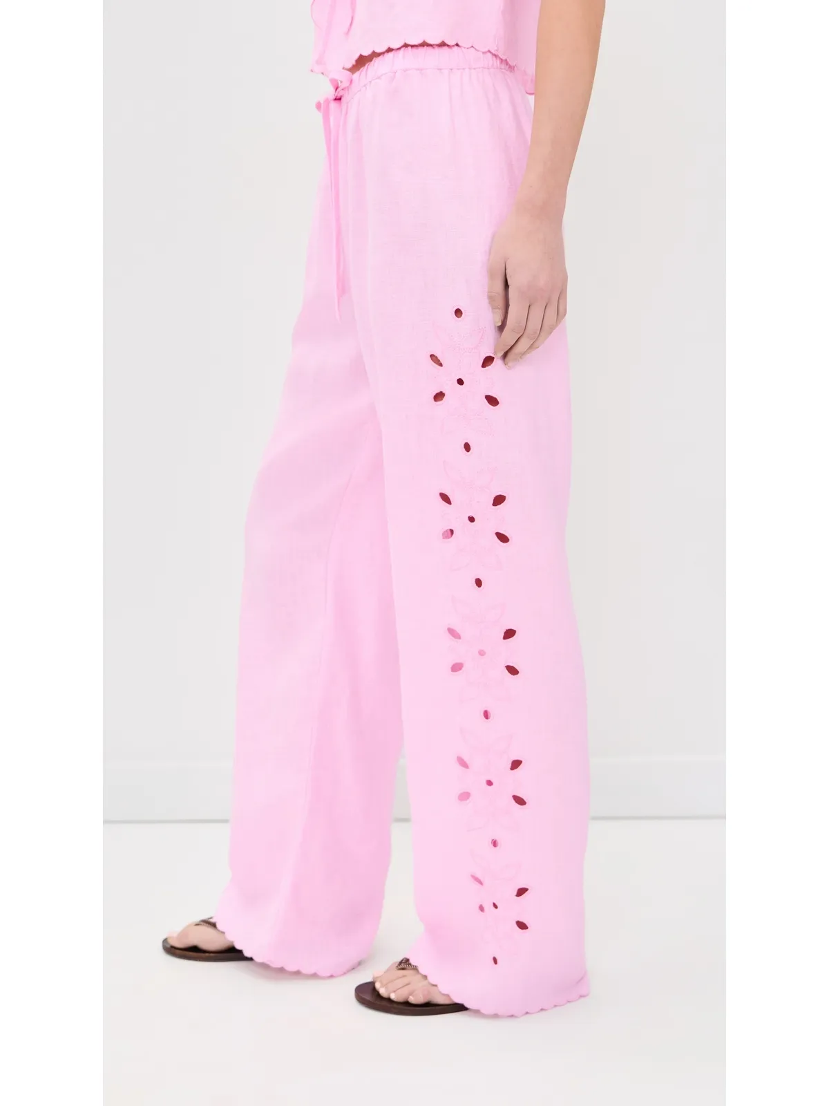 RAILS Mirina Linen Pants Cherry Blossom Eyelet M - 画像4
