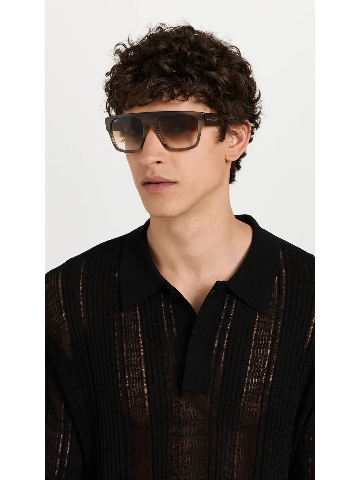 Ray-Ban RB0360S Drifter スクエア サングラス（ストライプグリーン） - 画像4