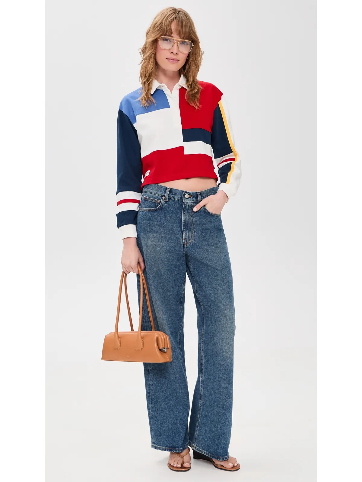 Rowing Blazers クロップドカラー・ブロック ラグビーシャツ - 画像5