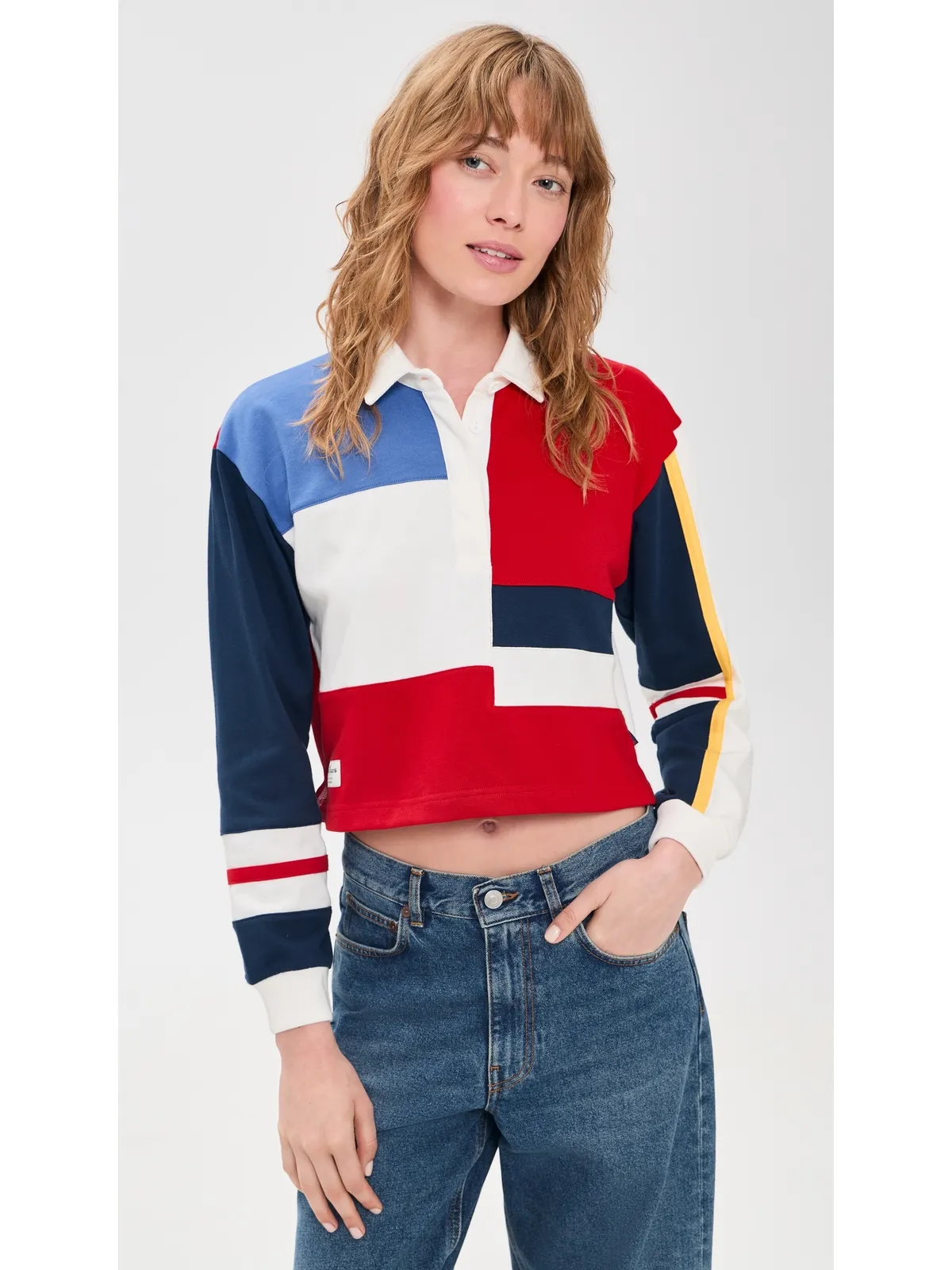 Rowing Blazers クロップドカラー・ブロック ラグビーシャツ - 画像2