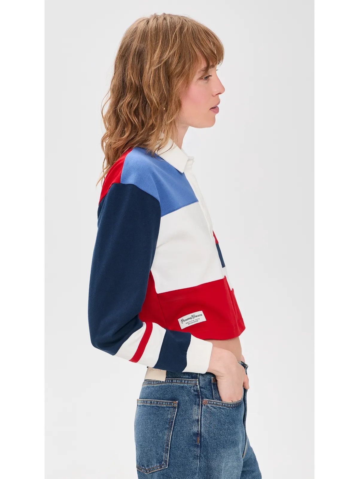 Rowing Blazers クロップドカラー・ブロック ラグビーシャツ - 画像4