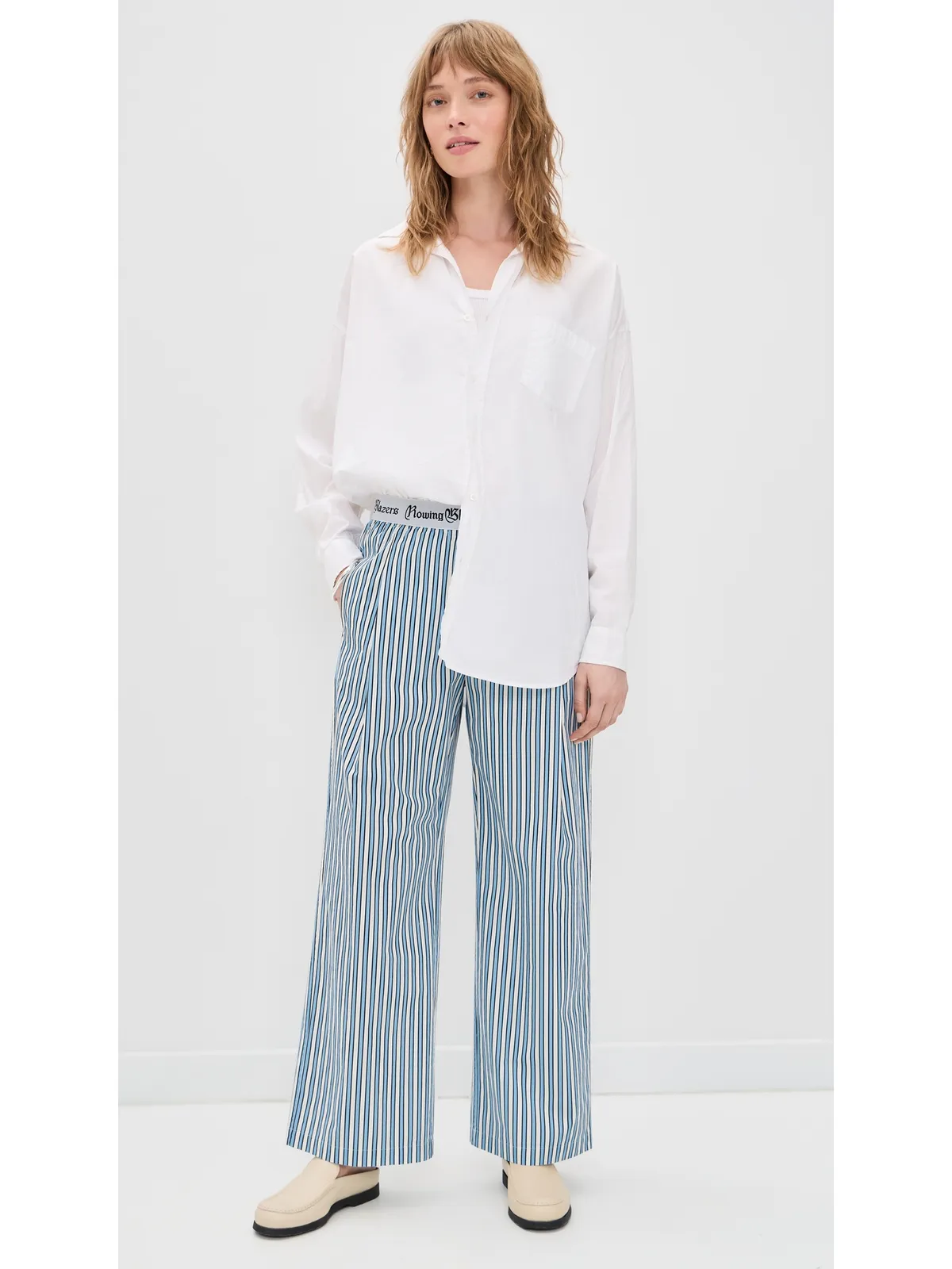 Rowing Blazers ポプリンパンツ コットンキャンディストライプ - 画像5