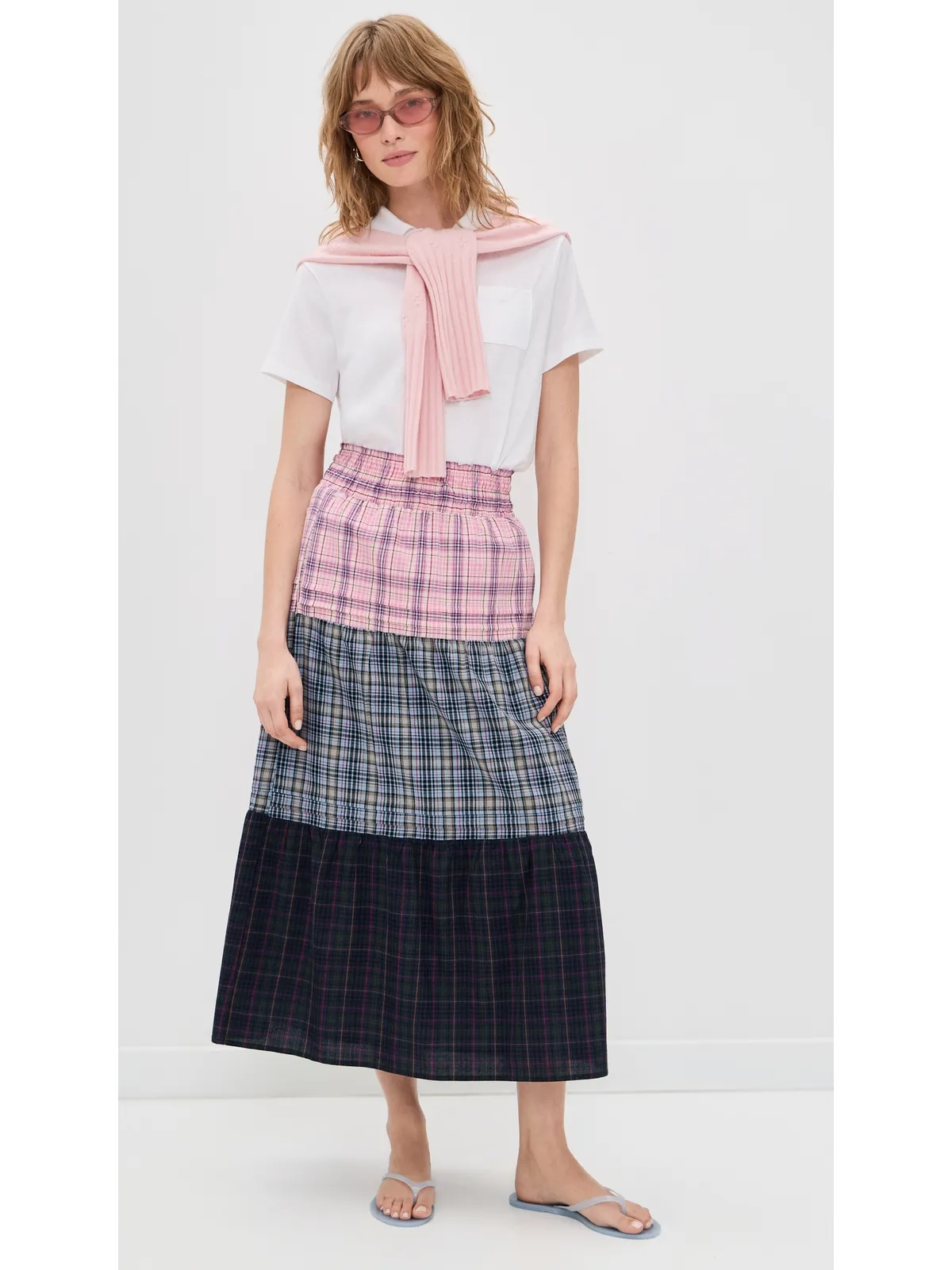 Rowing Blazers ティアードチェック柄スカート - 画像5