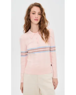 Rowing Blazers ポロシャツ ニット インターシャ ストライプ 長袖 - サムネイル2