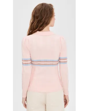 Rowing Blazers ポロシャツ ニット インターシャ ストライプ 長袖 - サムネイル3