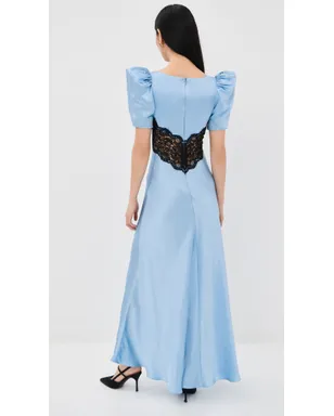 Rodarte ブルー シルクサテン ショートスリーブ ドレス - サムネイル3