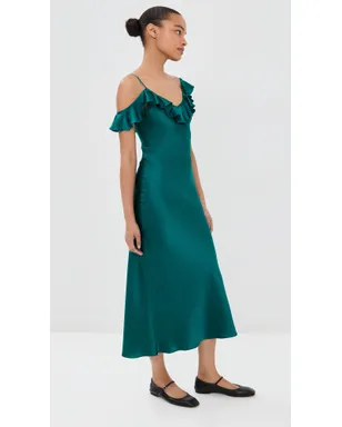 Rodarte シルクサテン ラッフル バイアス スリップドレス - サムネイル4