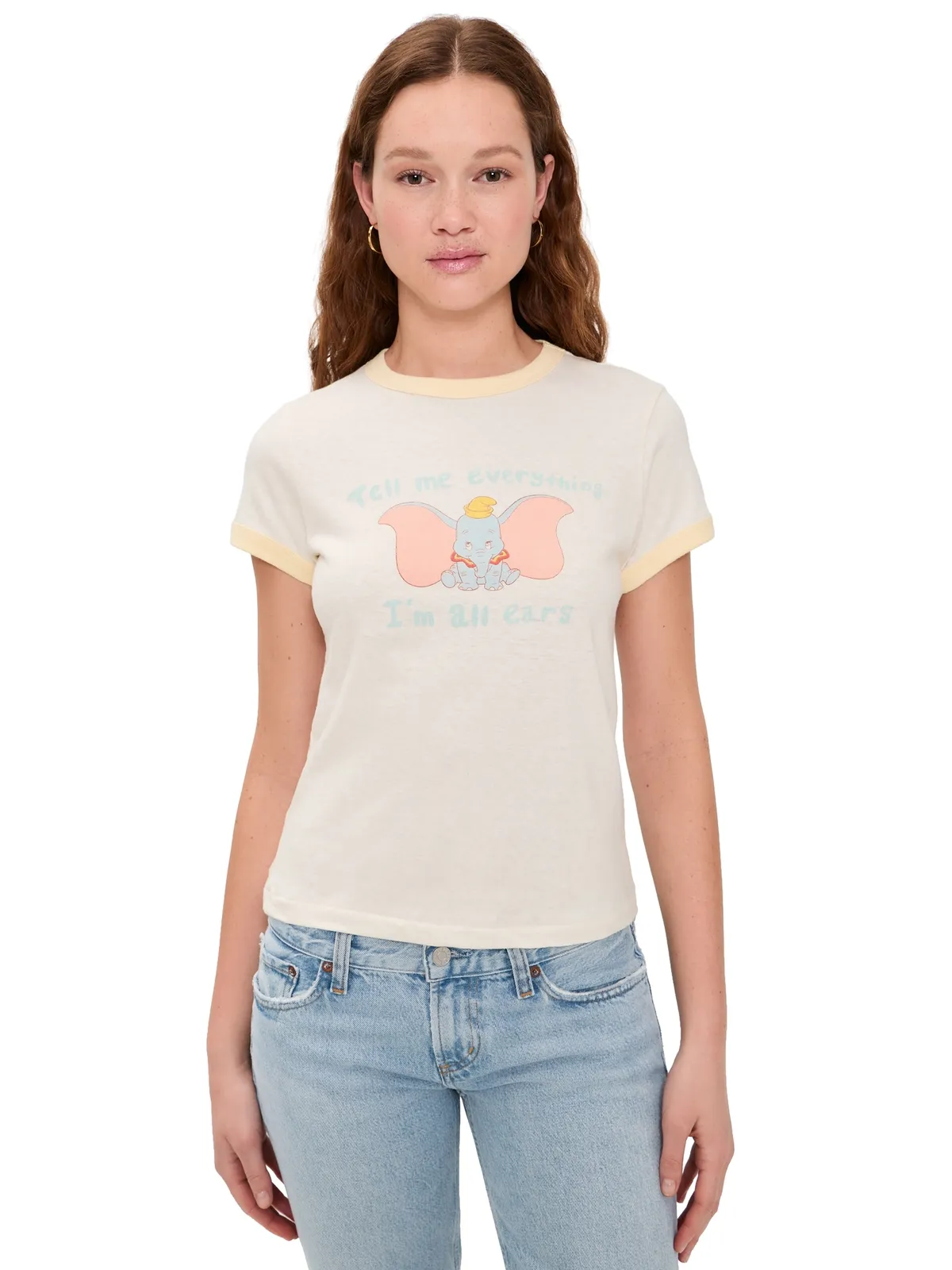 RE/DONE 60sスリム・リンガー・ダンボーTシャツ - 画像1