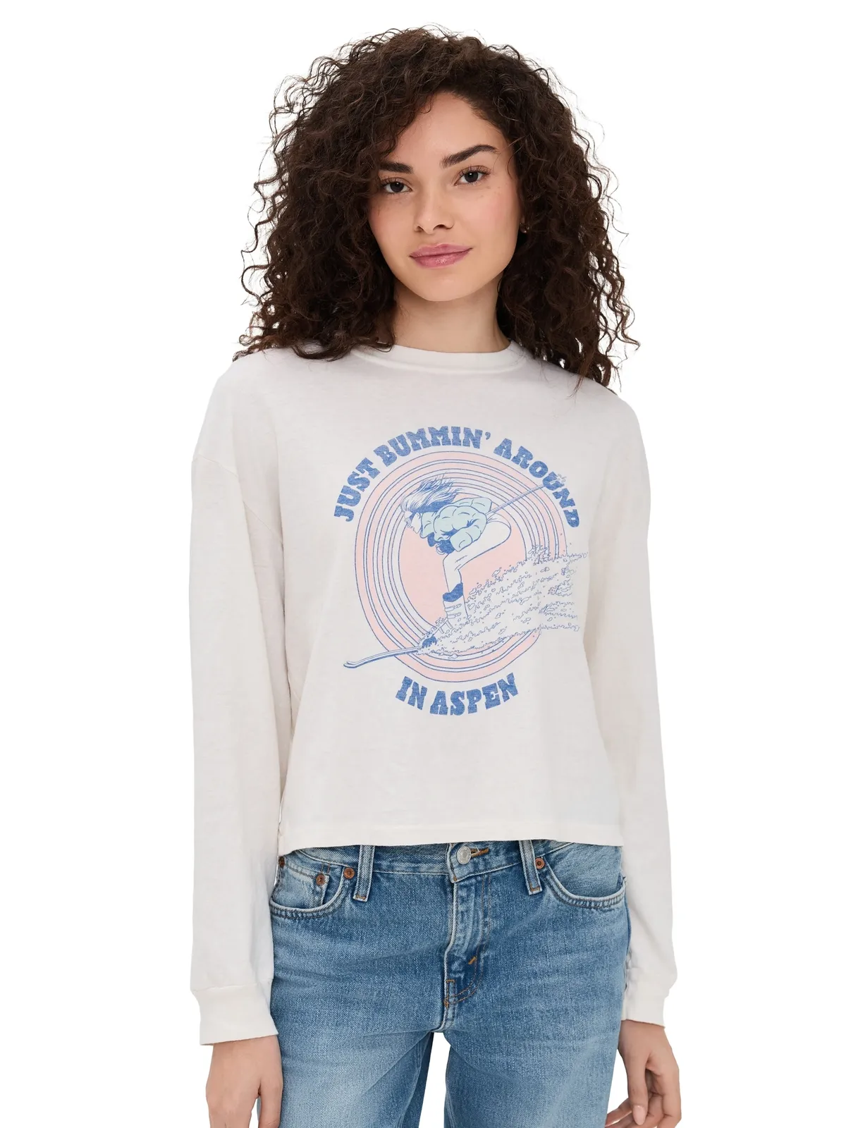 RE/DONE ボクシー ボーイフレンド ロングスリーブ スキーバムTシャツ - 画像1