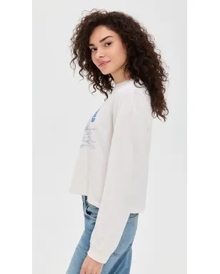 RE/DONE ボクシー ボーイフレンド ロングスリーブ スキーバムTシャツ - サムネイル4