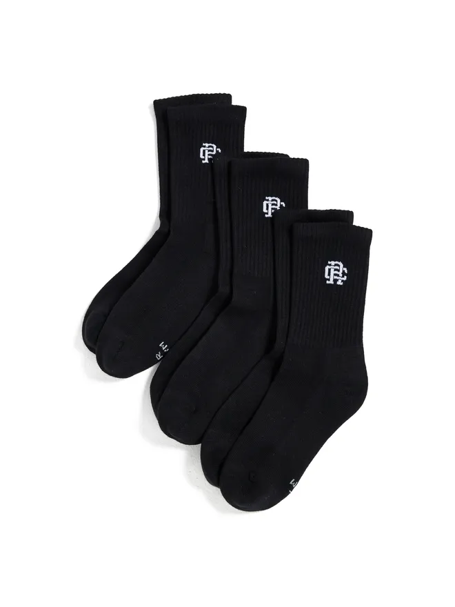 Reigning Champ Reigning Champ クラシック ミッドクルーソックス 3足セットの商品画像