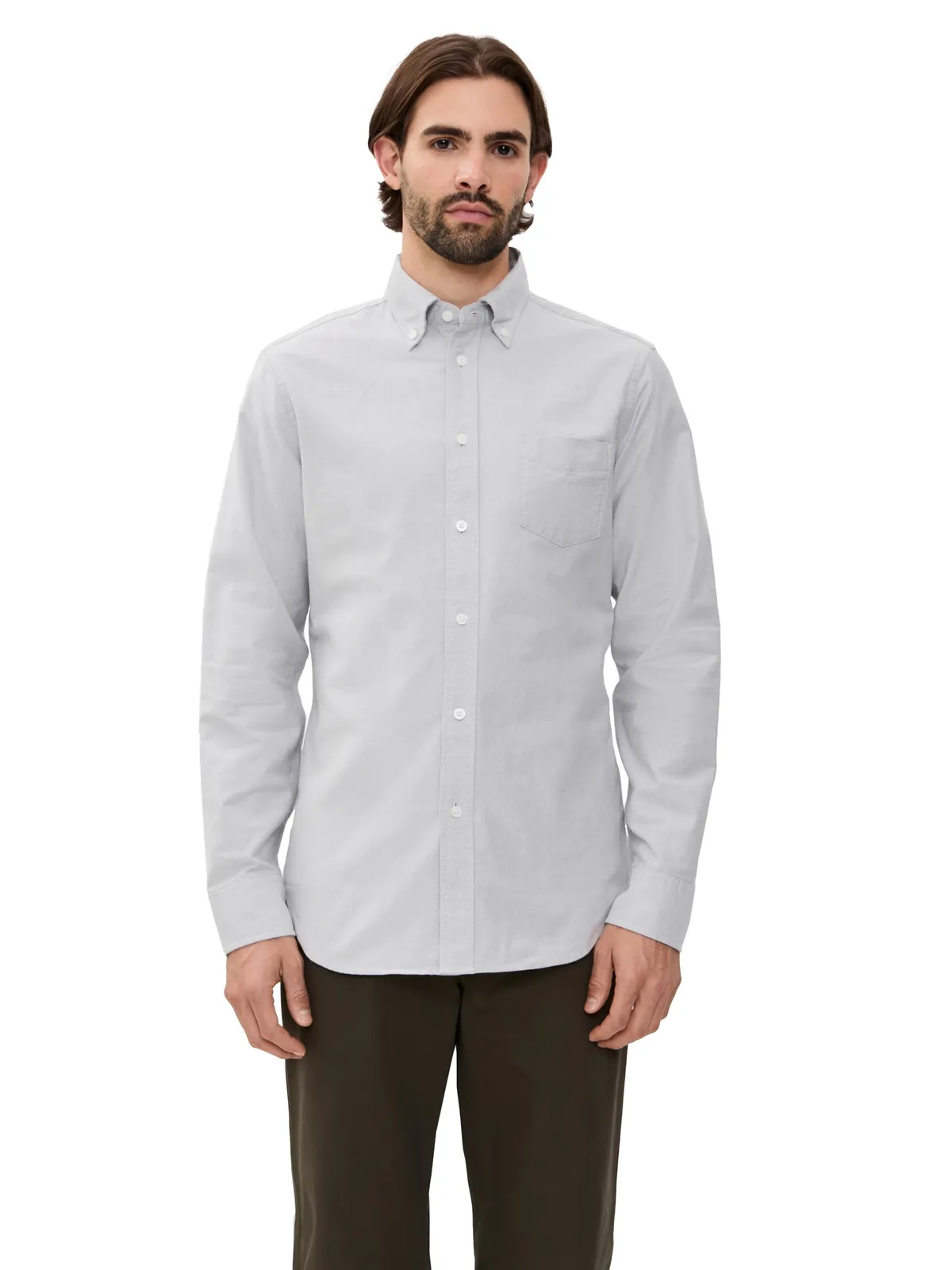 Reigning Champ ライトグレー コットンオックスフォード ウィンザー・スタンダード シャツ - 画像1