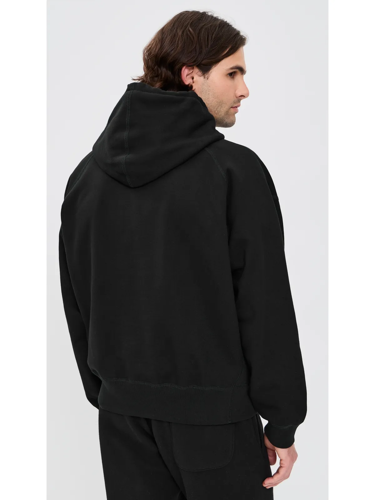 Reigning Champ リラックスド テリー フーディー ブラック - 画像3
