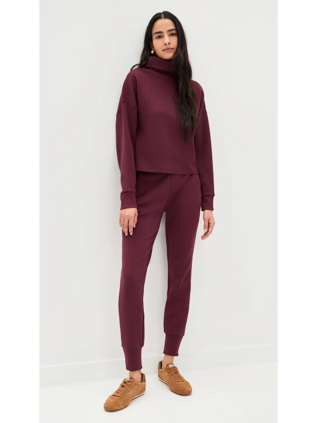 Rhone Dreamglow モックネック ボルドー レッド - 画像5