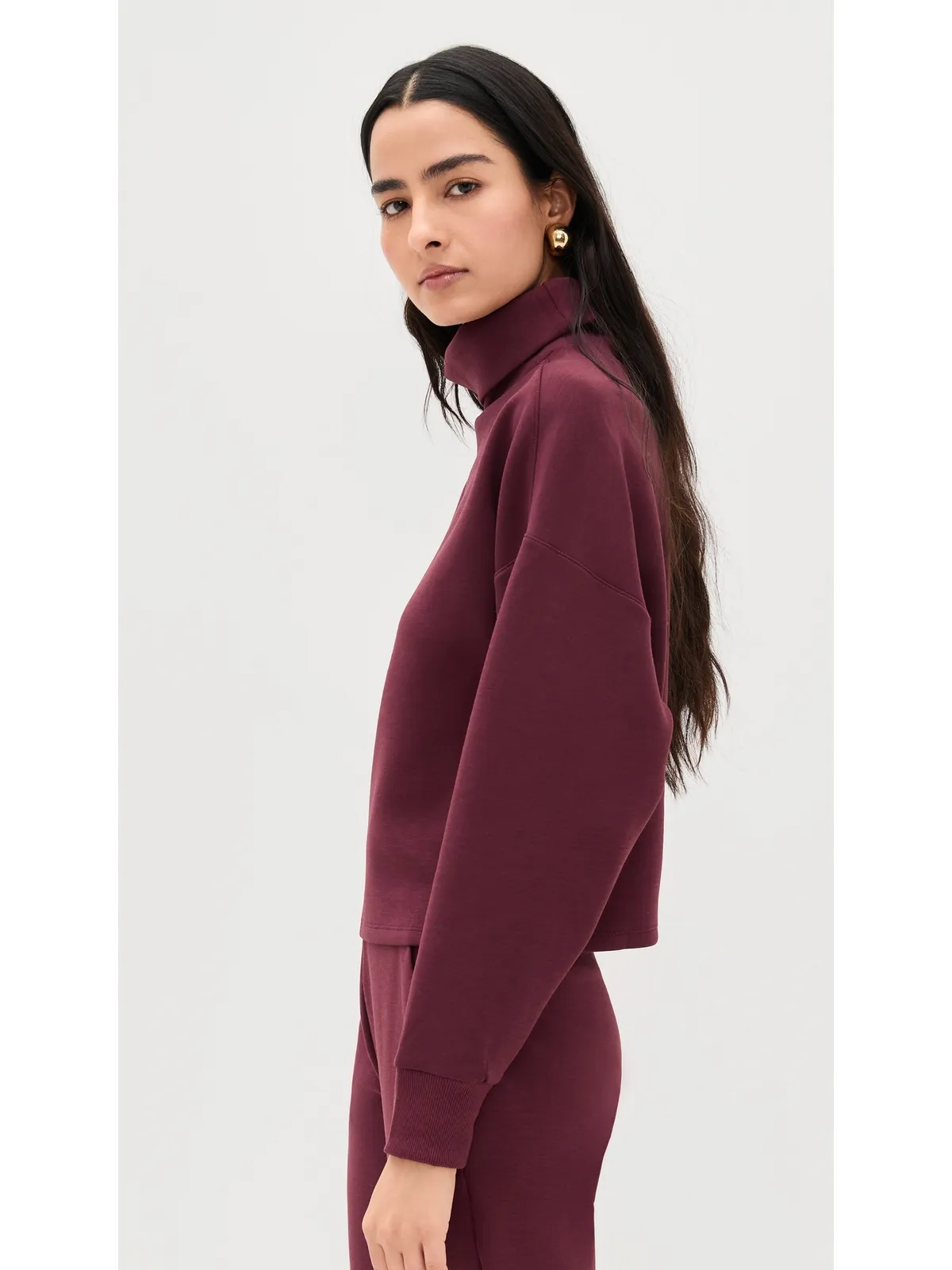 Rhone Dreamglow モックネック ボルドー レッド - 画像4