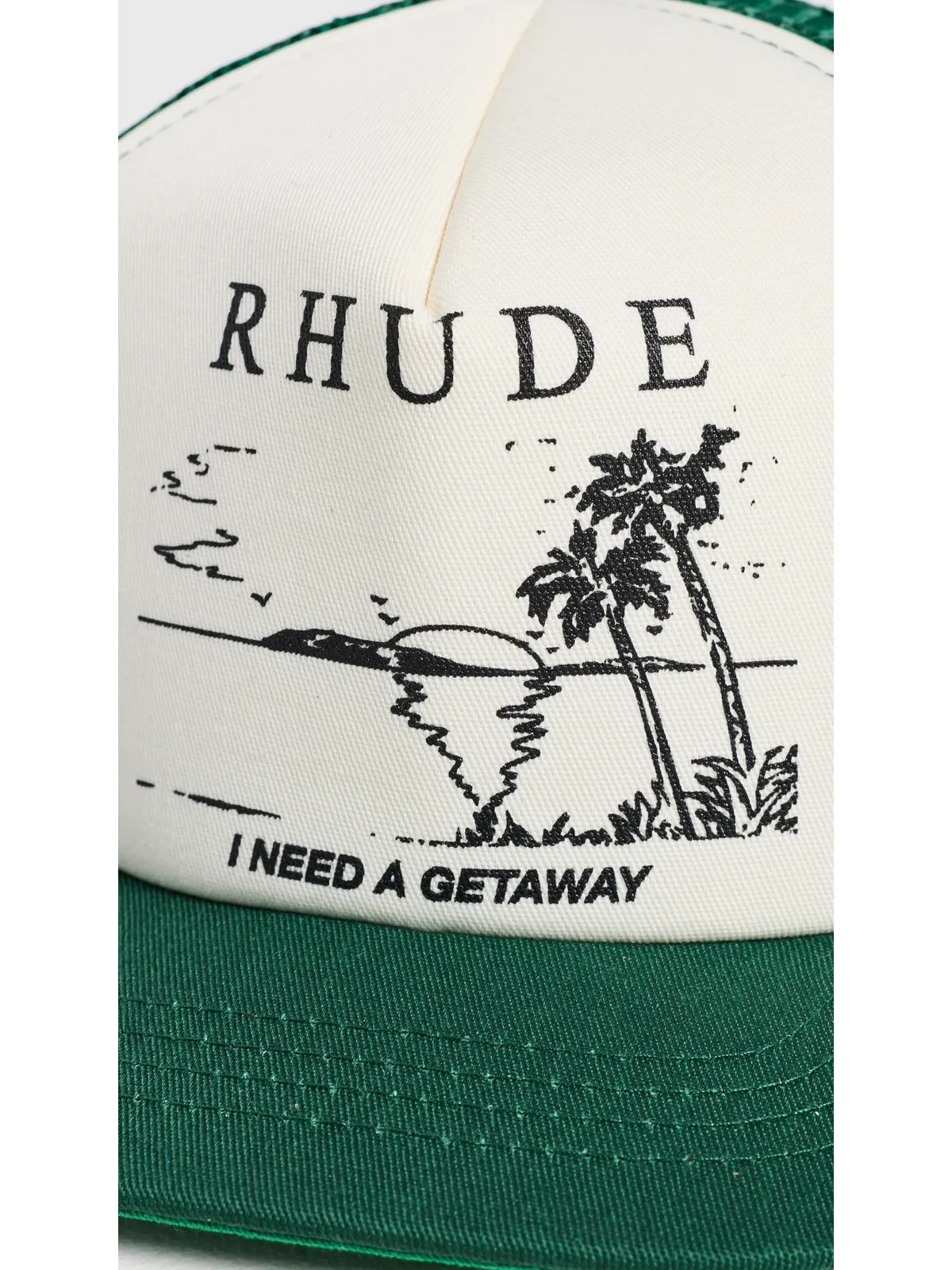 Rhude I Need A Getaway トラッカーハット グリーン／ホワイト - 画像4