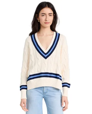 Polo Ralph Lauren ケーブルニット コットン クリケットセーター クリーム色 M - サムネイル1